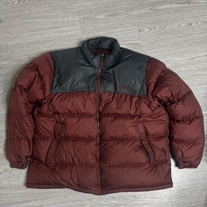 The North Face Mens Nuptse Down 700 Jacket Sequoia Red / Asphalt Grey Sz XXXL 3X